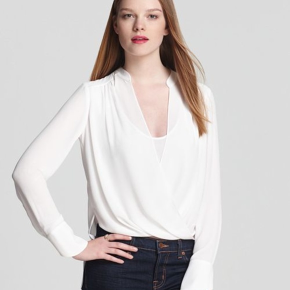 BCBG Tops - NWOT--Beautiful BCBG Jaklyn drape front blouse